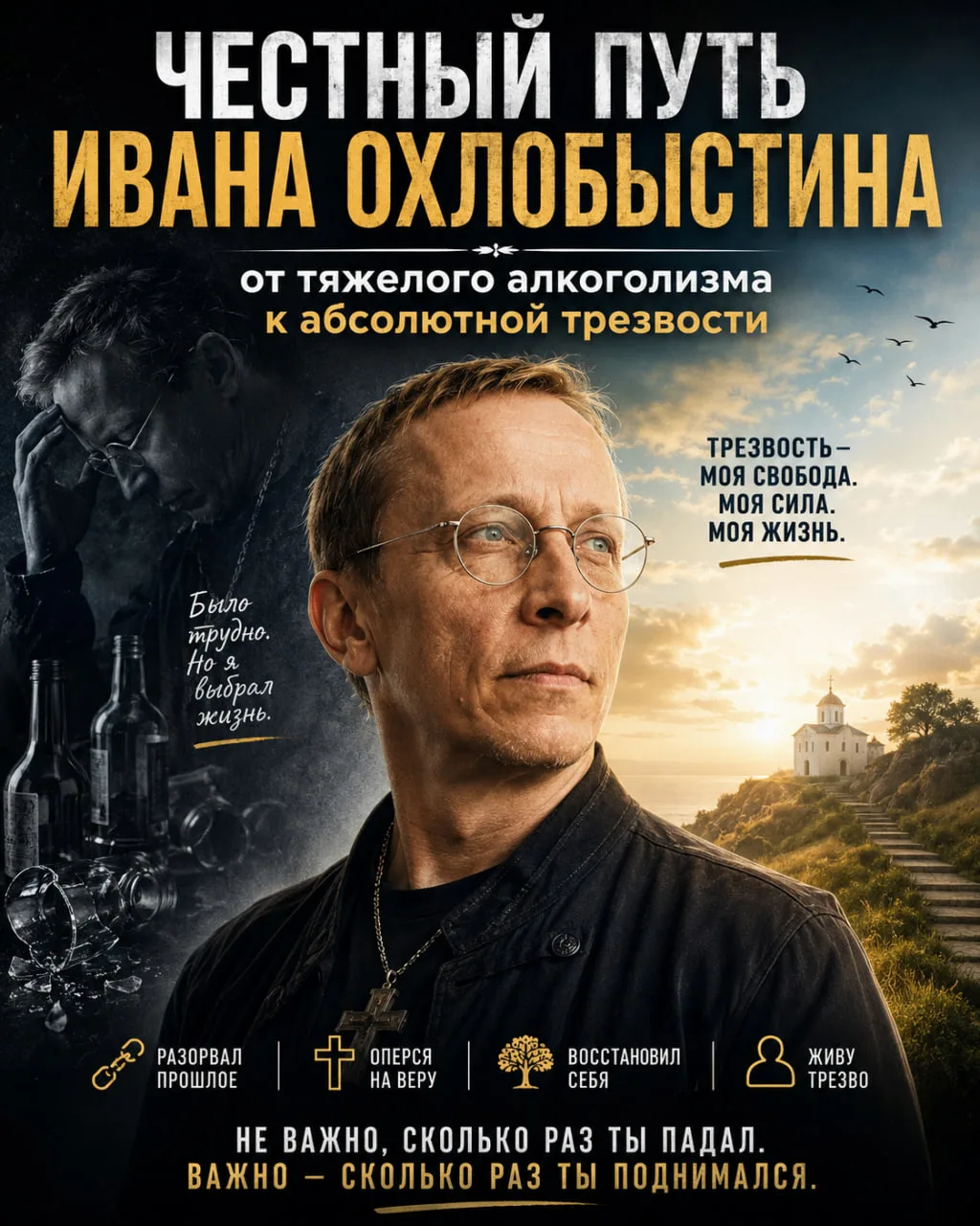 🎬 «Я бы просто сдох»: честный путь Ивана Охлобыстина от тяжелого алкоголизма к абсолютной трезвости
