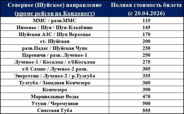 Билеты на пригородные автобусы подорожают в Карелии  С понедельника 20 апреля 2026 года «Карелавтотр