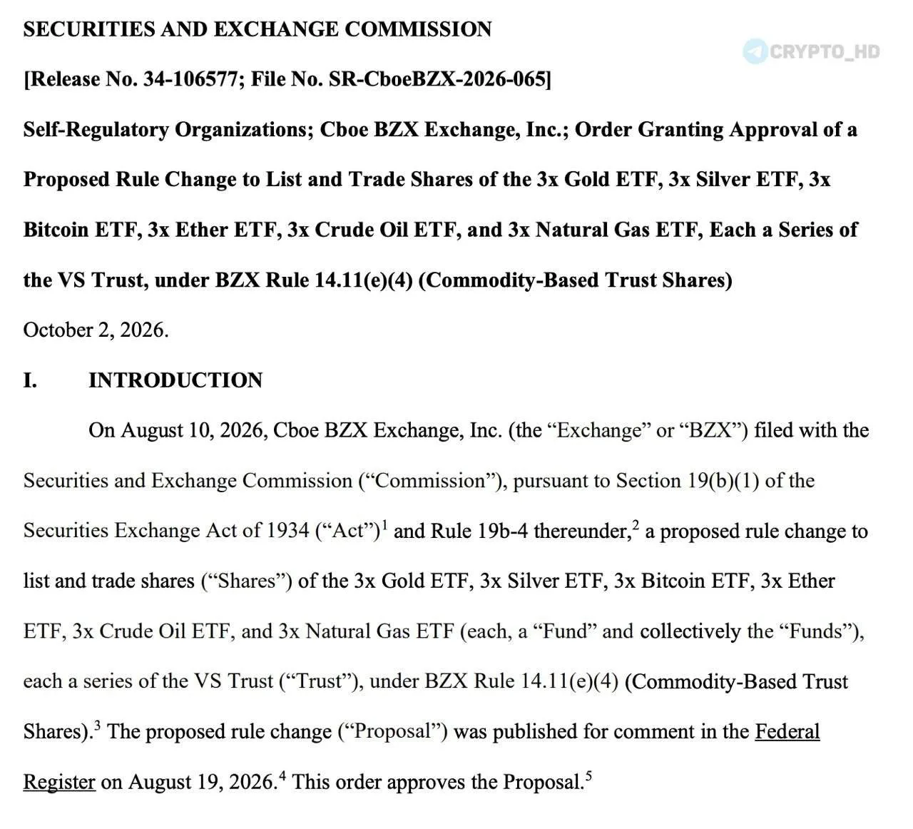 🇺🇸 В SEC одобрили Bitcoin и Ethereum ETF с трехкратным плечом