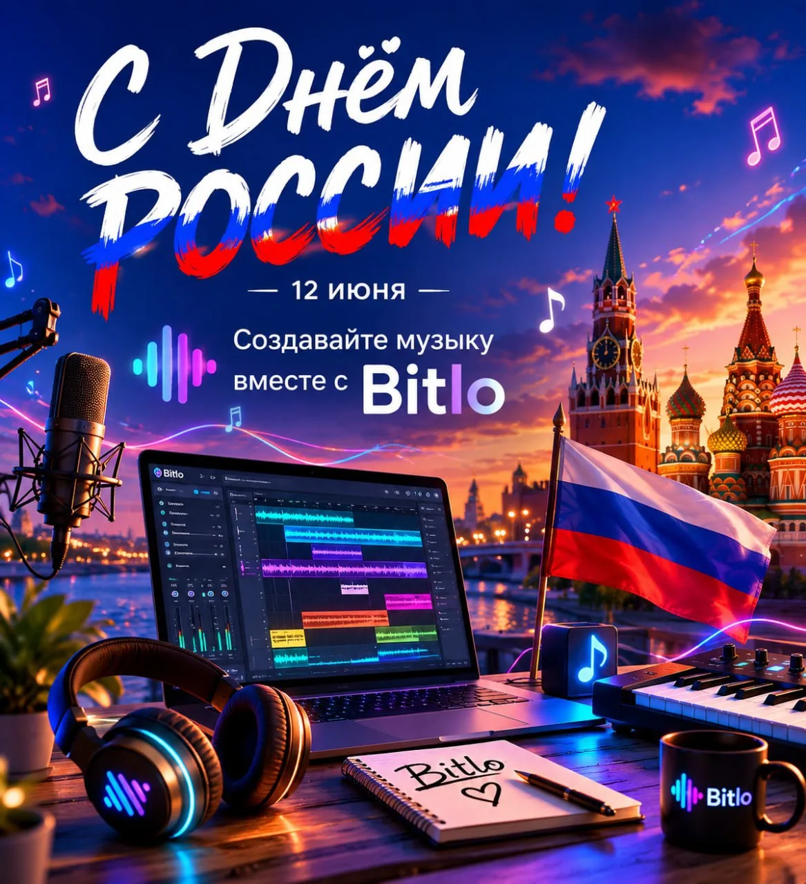 Друзья, поздравляем вас с Днём России!

Желаем вдохновения, новых творческих побед, ярких песен и ве