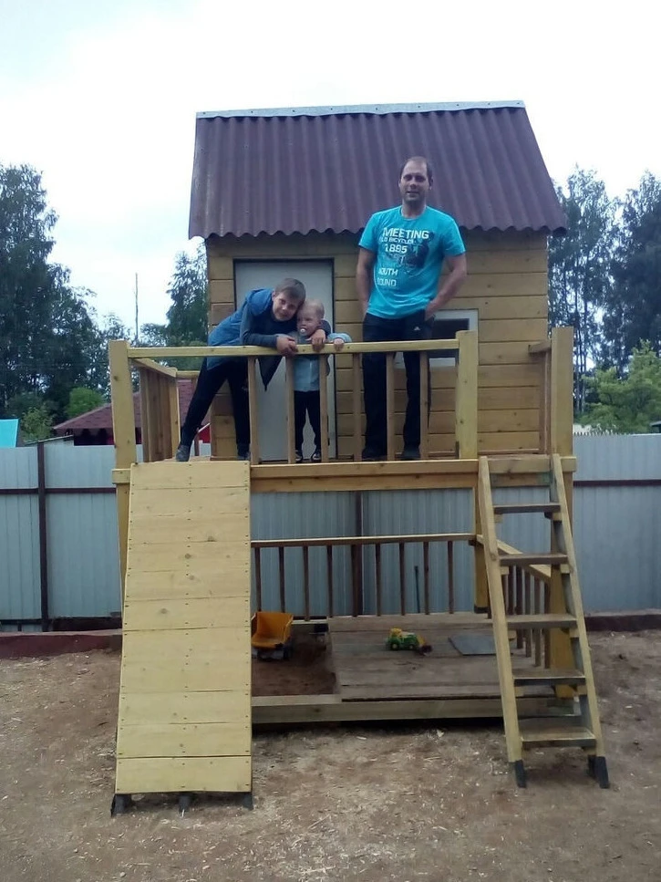 Муж решил смастерить детский комплекс на даче. Результат на лицо 👍️