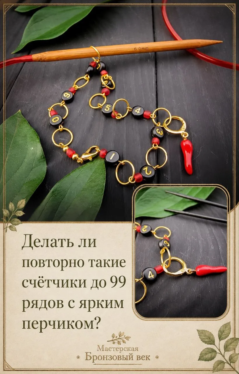 Когда-то я делала такие счётчики рядов с ярким перчиком 🌶️