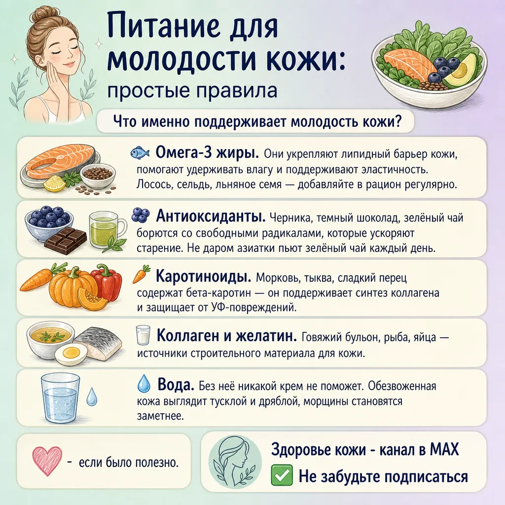 🥗 Питание для молодости кожи: простые правила