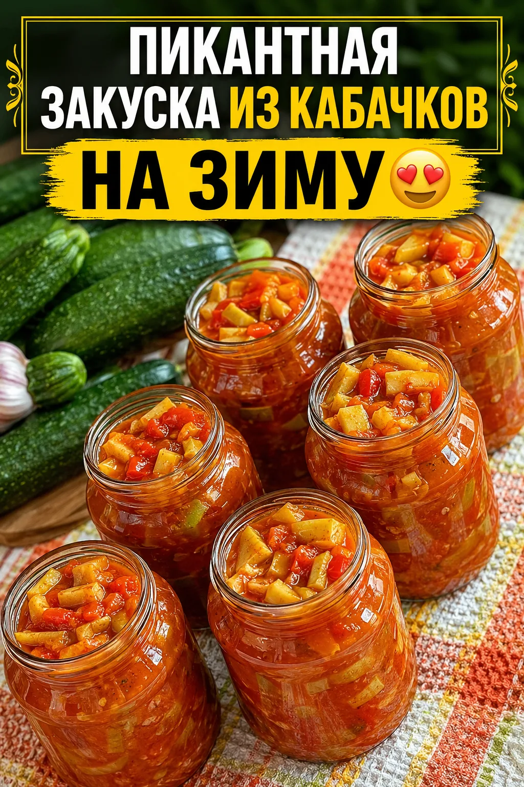 ПИКАНТНАЯ ЗАКУСКА ИЗ КАБАЧКОВ НА ЗИМУ