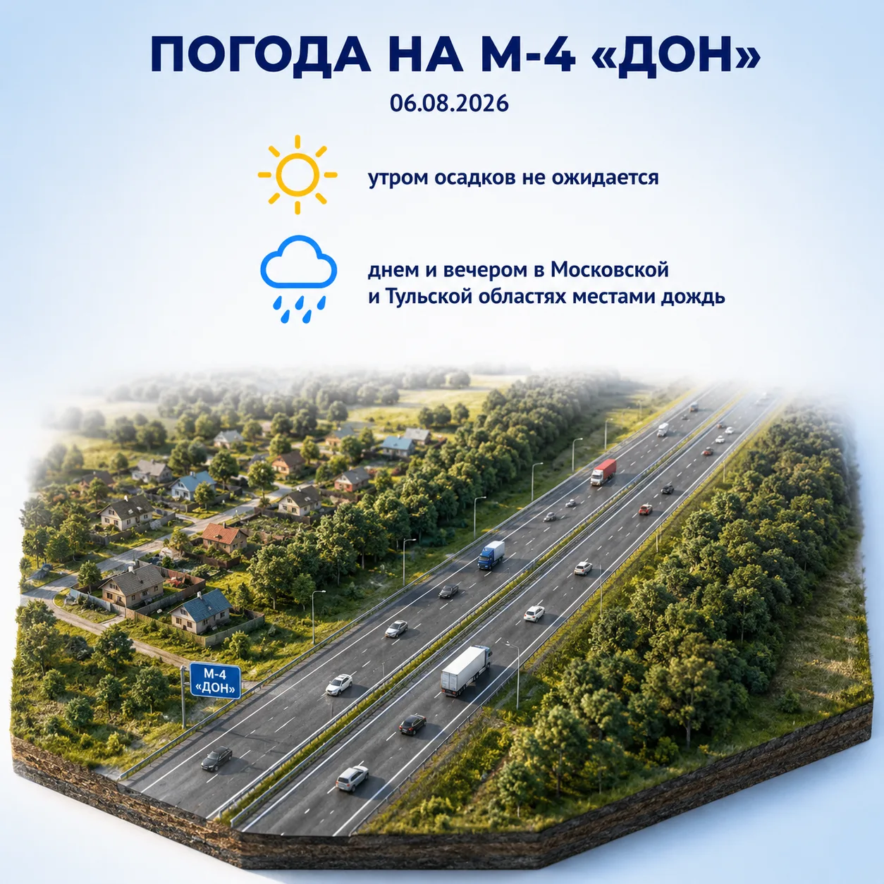 Погодные условия на М-4 «Дон» 6 августа