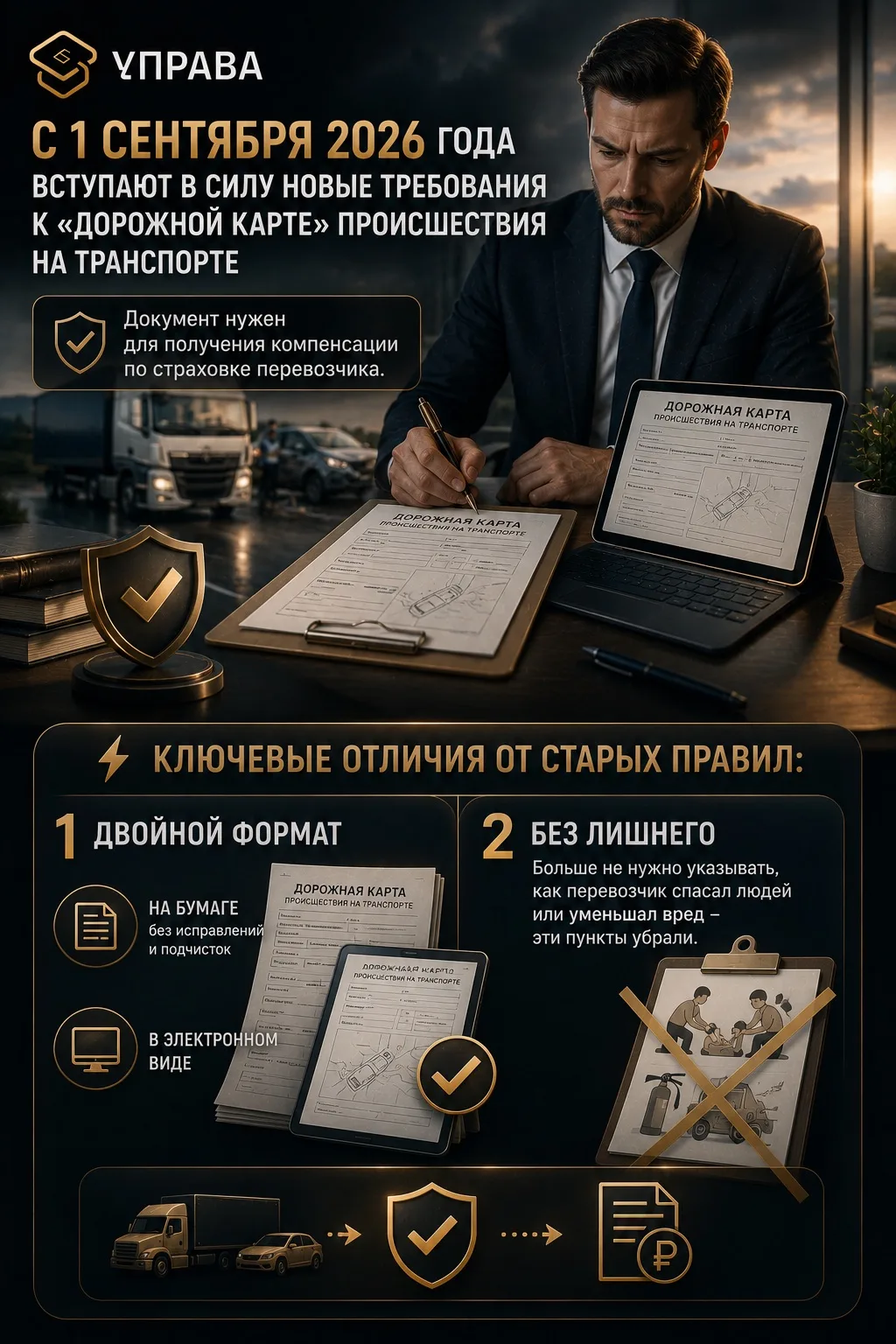 📆 С 1 сентября 2026 года вступают в силу новые требования к «дорожной карте» происшествия на трансп