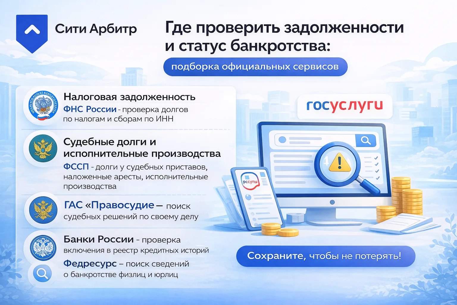 Где проверить задолженности и статус банкротства: подборка официальных сервисов