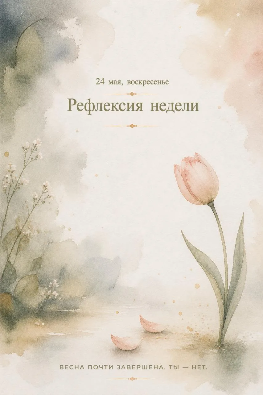 ВКОНТАКТЕ   24 мая, воскресенье. Рефлексия недели.  До лета - шесть дней. Весна почти завершена. И с