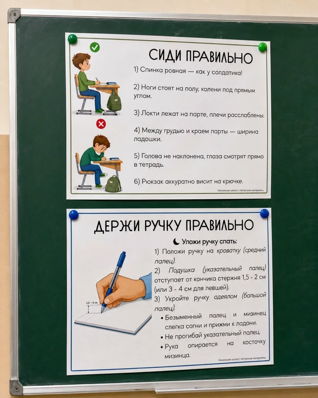 📌 Правильная посадка = красивый почерк

Две памятки, которые помогут детям быстро запомнить:

✅  ка