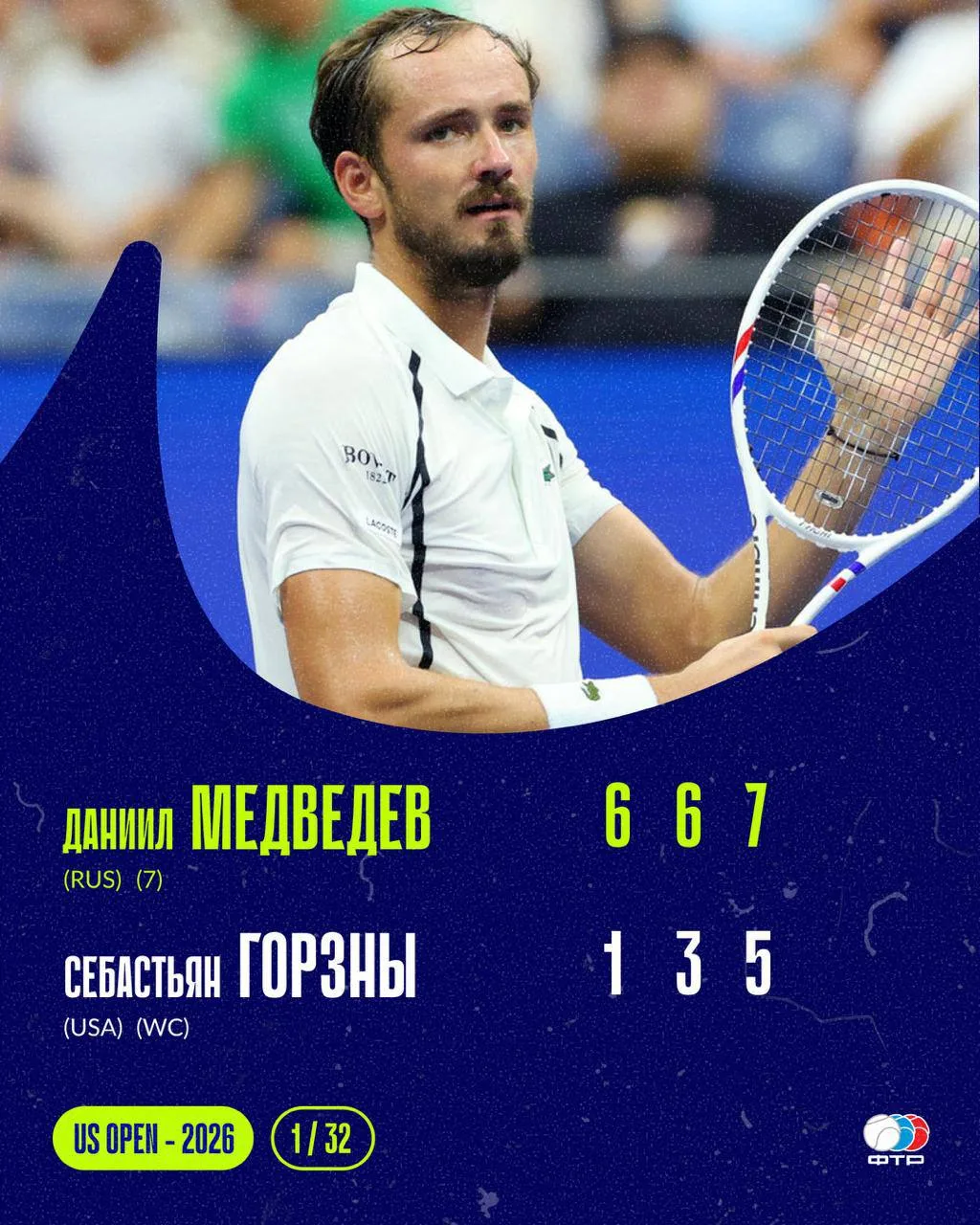 Уже три матча с участием наших теннисистов завершились на US Open 🎾