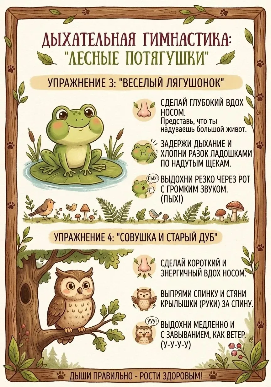 🐣Дыхательная гимнастика "Лесные потягушечки"🧩