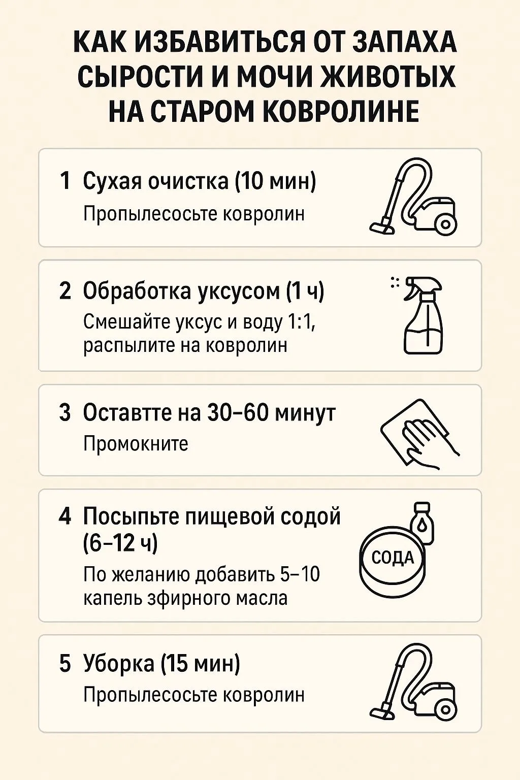 🐾 КАК ИЗБАВИТЬСЯ ОТ ЗАПАХА СЫРОСТИ И МОЧИ ЖИВОТНЫХ НА КОВРОЛИНЕ