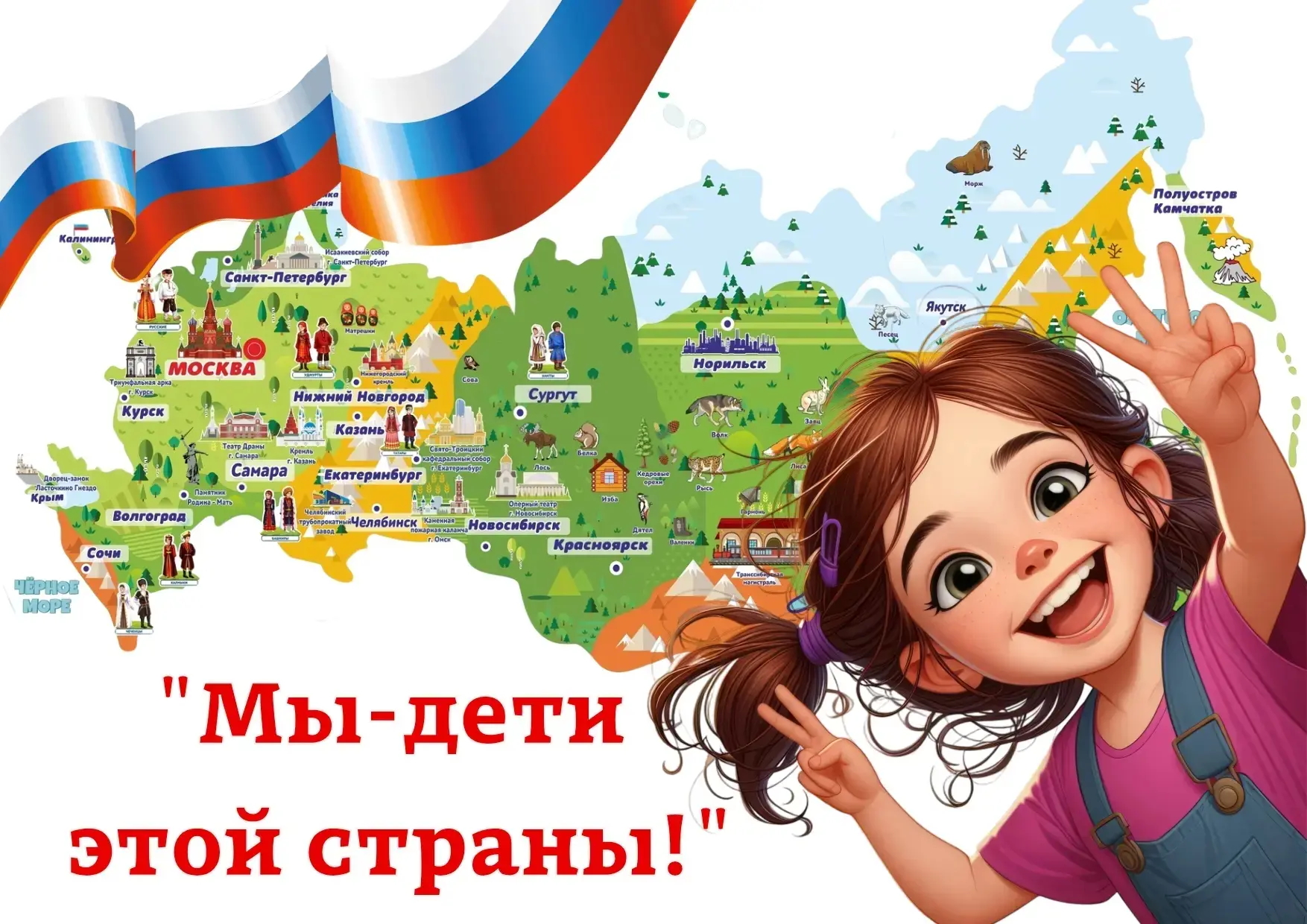 🌏Принимаем участие в онлайн - марафоне "Мы - дети одной страны"                           Воспитанн