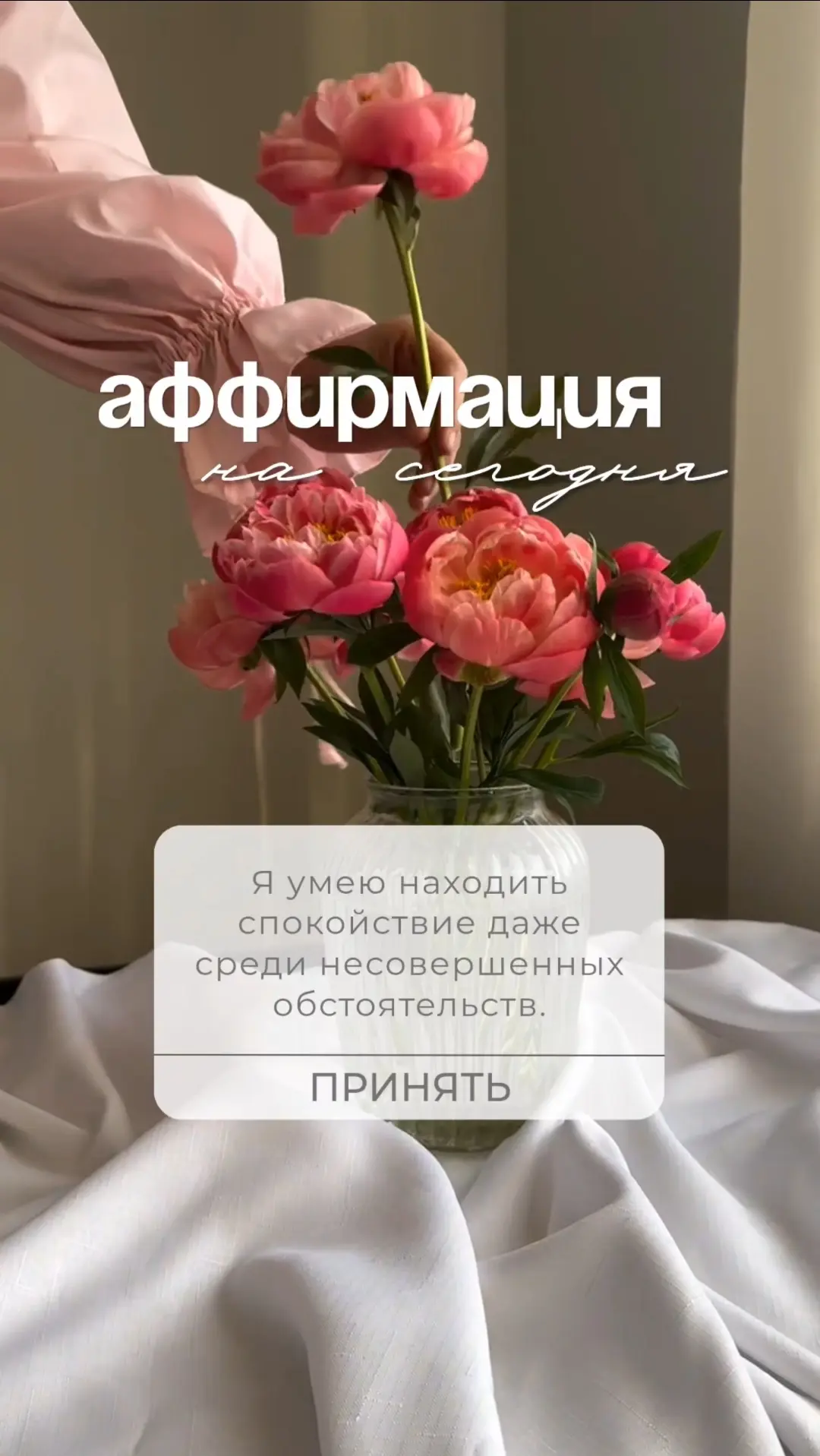 Я умею находить спокойствие даже среди несовершенных обстоятельств.