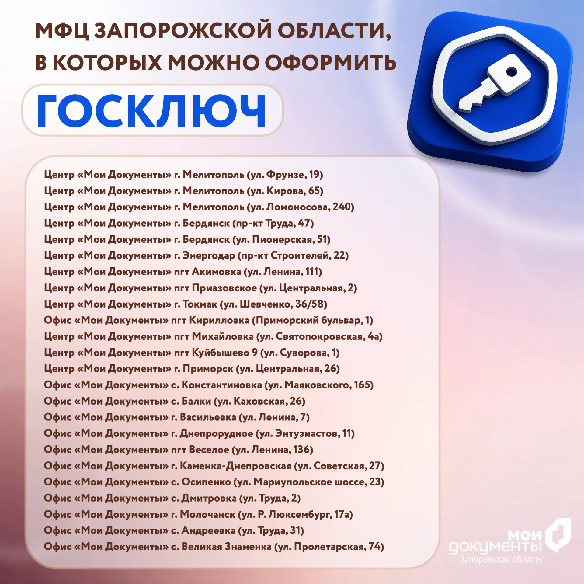 Расширен перечень МФЦ, в которых можно оформить Госключ  Уважаемые заявители, у нас хорошая новость!