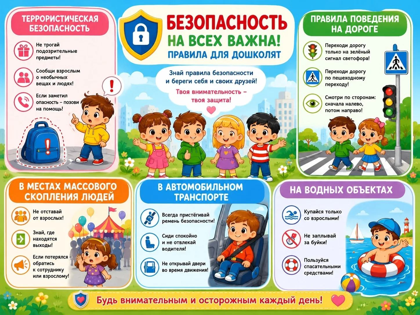 "Безопасность-это важно"-используем с детьми ежедневно эти правила.
