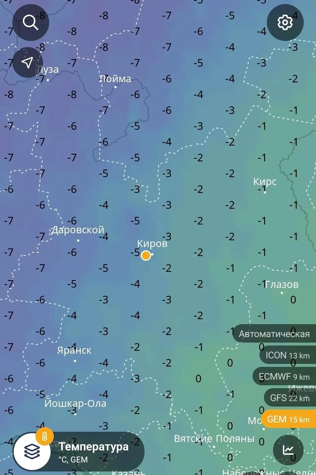 Мороз ожидается в Кировской области