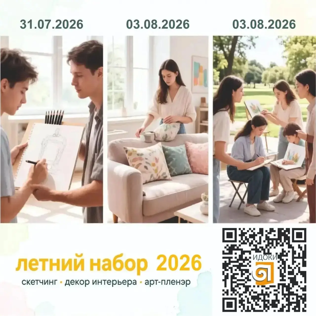 Август — время творить! Открыт набор на курсы дизайна и живописи.

Лето создано для вдохновения, а м