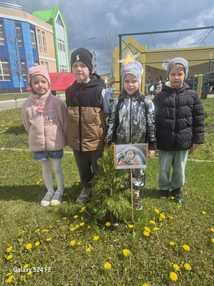 В честь 65-летнего юбилея Дня космонавтики, в нашем детском саду появилась аллея "Космо...