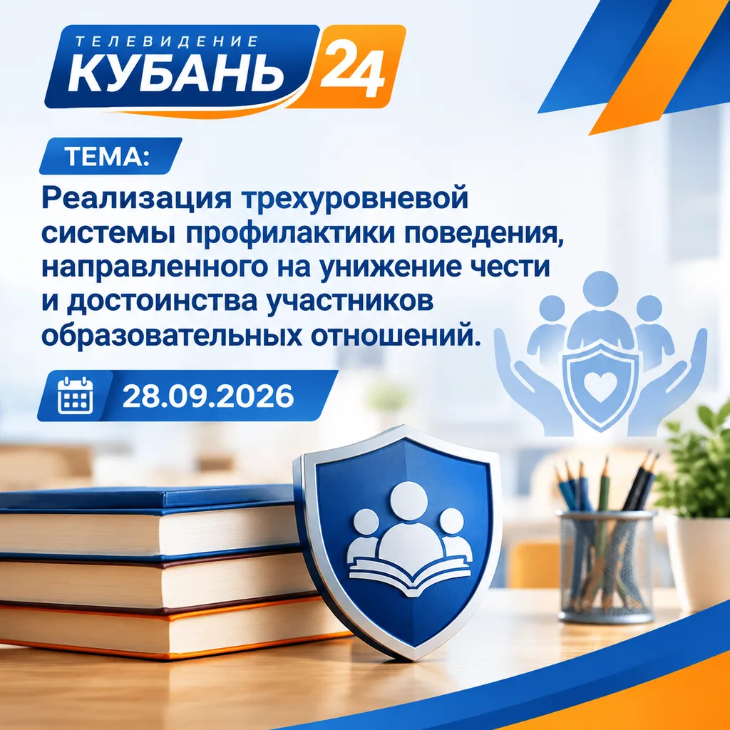 📌 28 сентября 2026 года прошёл эфир телеканала Кубань 24 на тему: «Профилактика поведе...