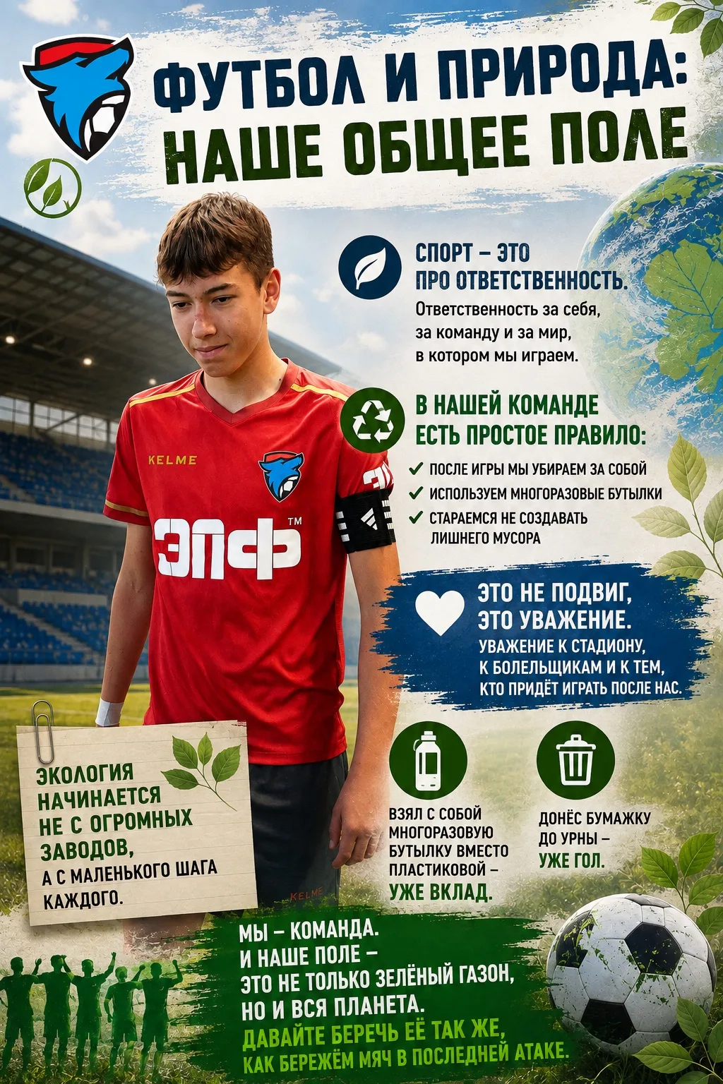 Футбол и природа: наше общее поле♻️🌎🌱