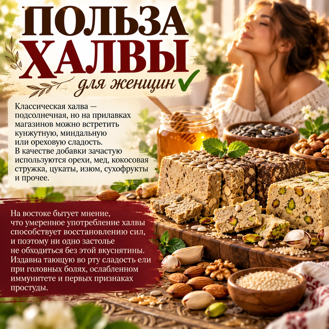 Польза халвы для женщин ✅