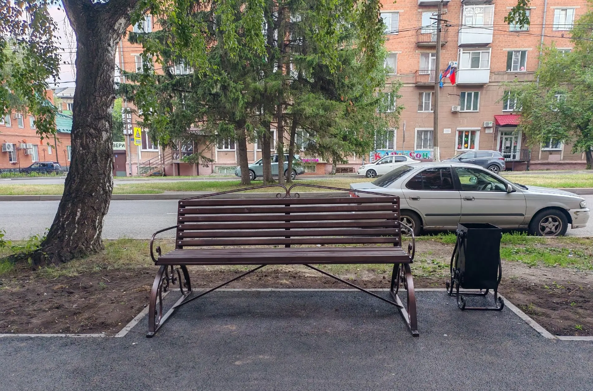 Работы по благоустройству общественной территории - пешеходного тротуара по ул. Московская от ул. Ст