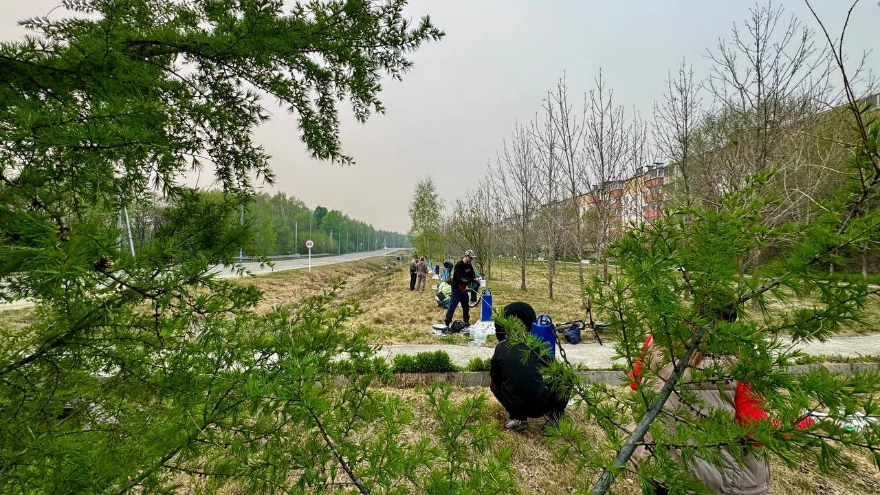 В Талакане красят знаменитые «морские» столбики  Посёлок гидроэнергетиков по всему периметру окружаю