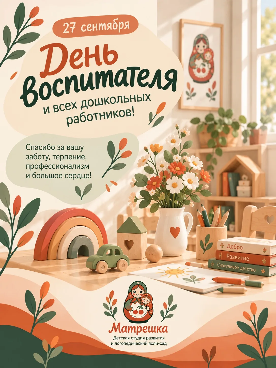 🌿 Сегодня — День воспитателя и всех дошкольных работников!