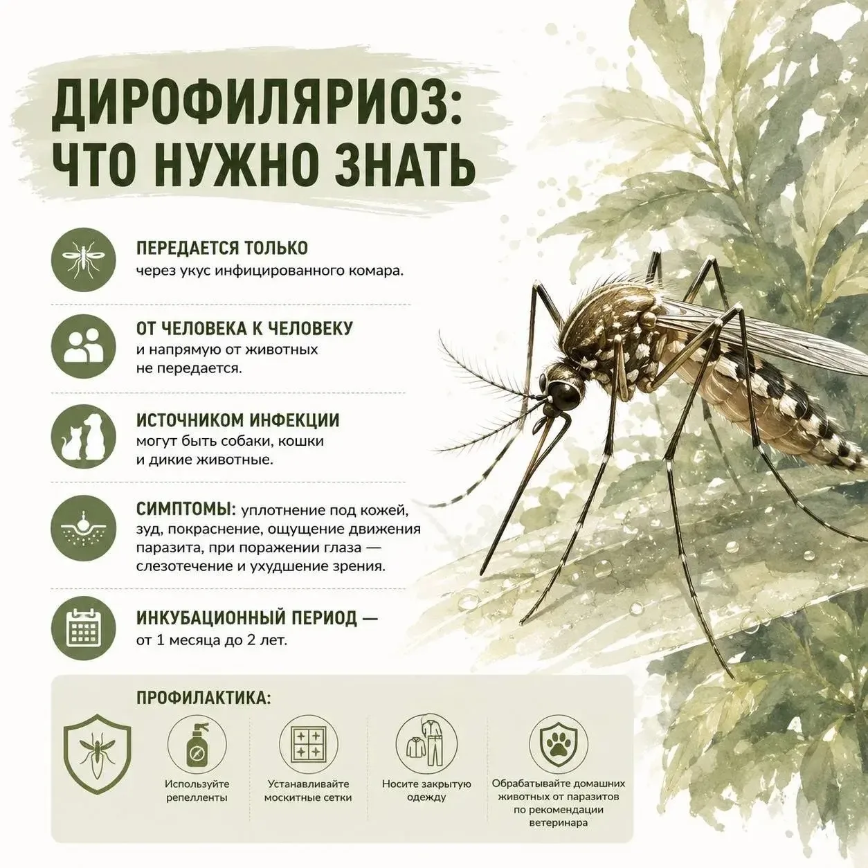 ❗️Комары могут переносить опасного паразита. Роспотребнадзор напомнил жителям о дирофил...