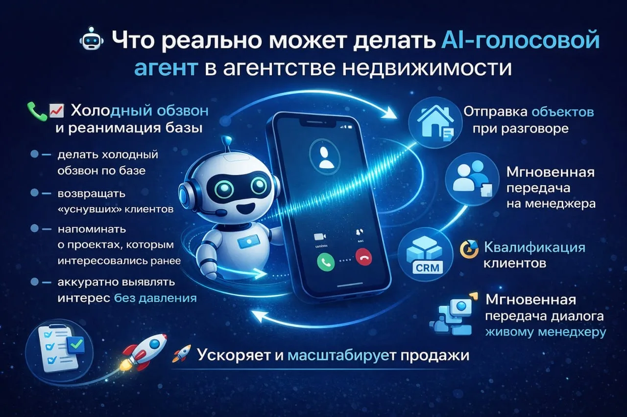 🤖 Что реально может делать AI-голосовой агент в агентстве недвижимости