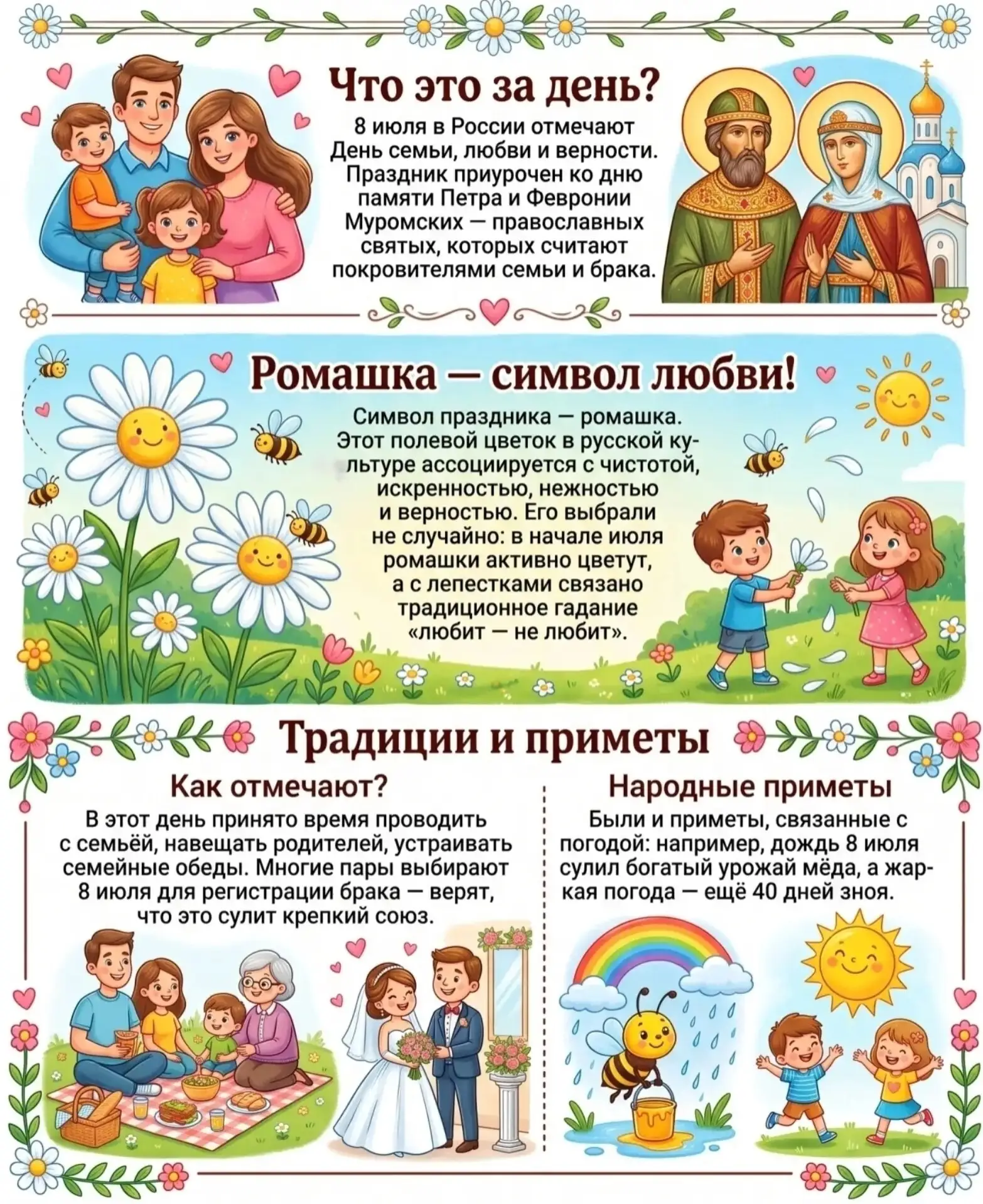 🌼  "День семьи, любви и верности!"
👱‍♀️  Уважаемые родители, дети и сотрудники МБДОУ "Детский сад 
