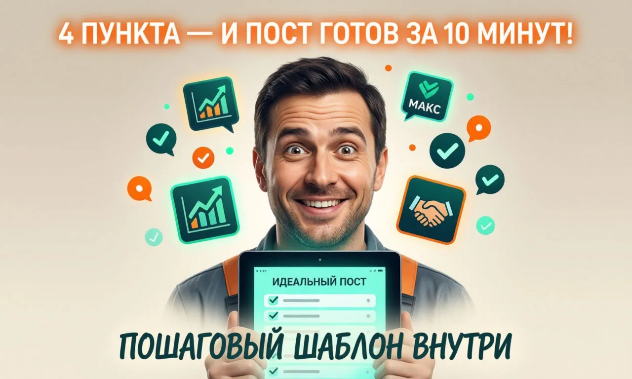 Как мебельщику быстро написать приветственный пост в МАКС