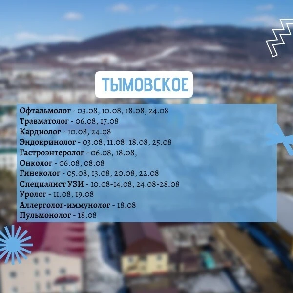 Графики мобильных бригад на Август
