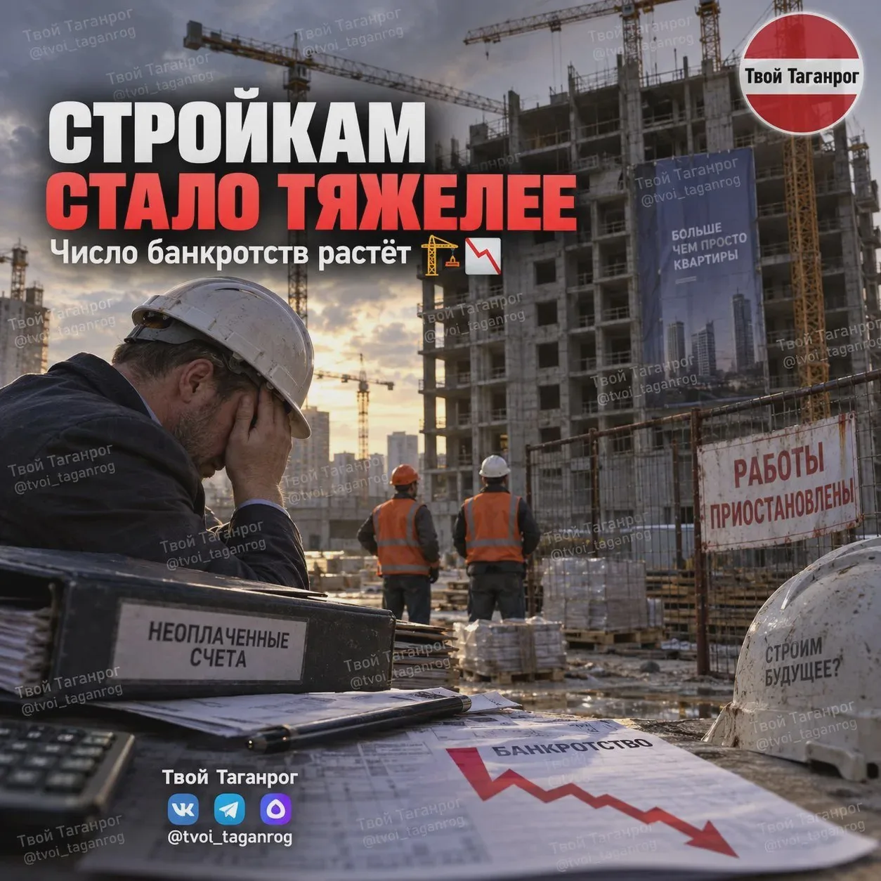 Строительные банкротства на Дону выросли на 22,5%