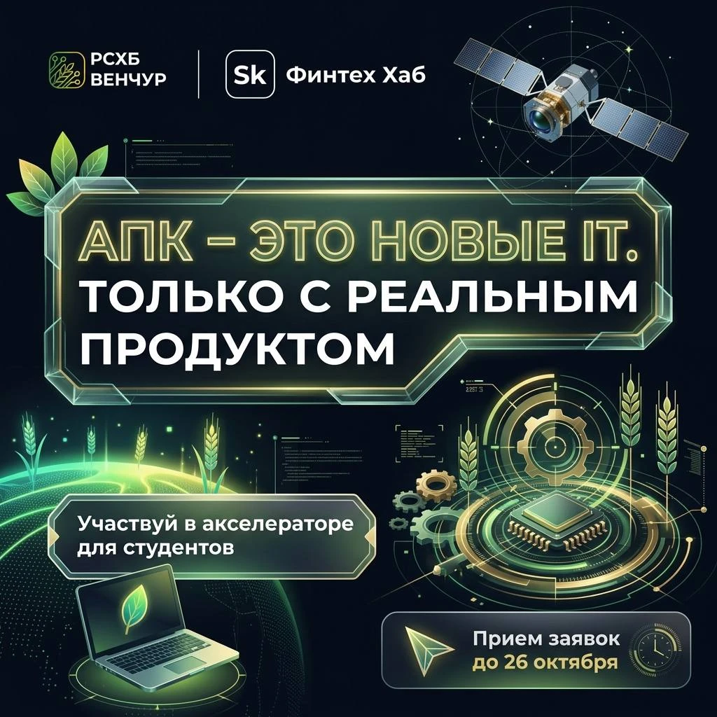 Приглашаем студентов, аспирантов и научных сотрудников в Агрофинтех-акселератор наших п...