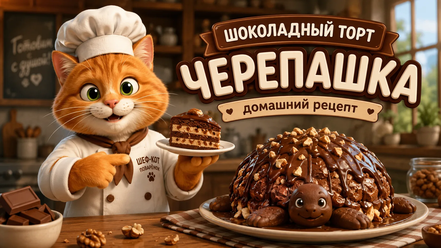 Шоколадный торт «Черепашка»