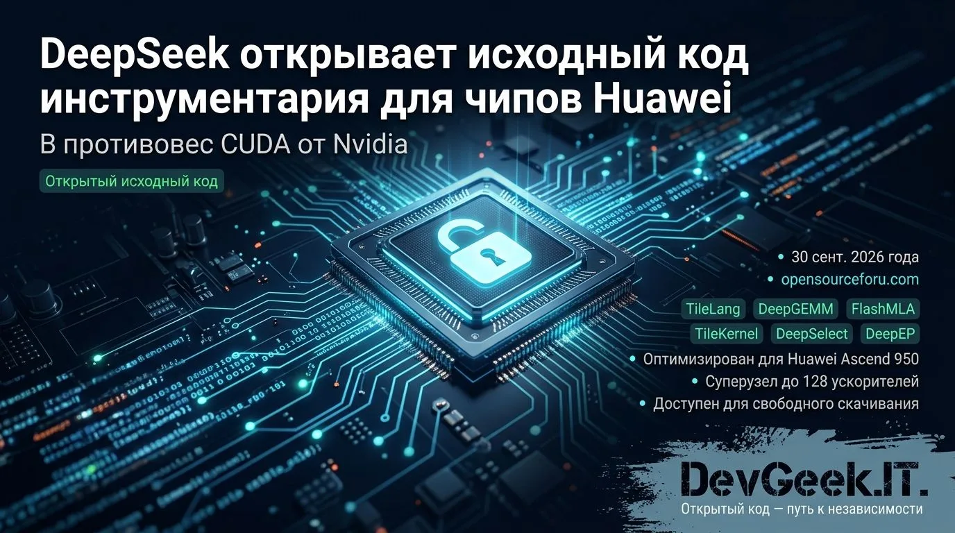 DeepSeek открывает исходный код инструментария для чипов Huawei в противовес CUDA от Nv...