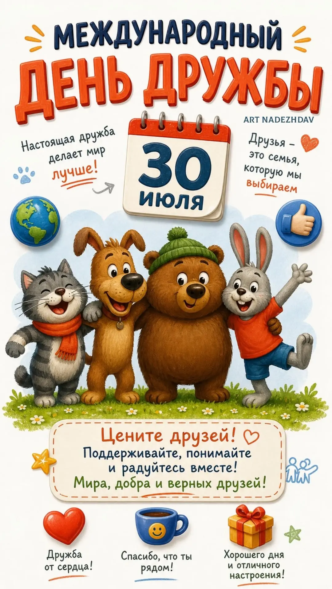 С Международным днём Дружбы ❤️🤝

💌 Добрые открытки в MAX
👉 Подписаться