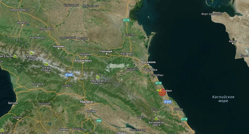 😱 Землетрясение магнитудой 4,2 произошло три часа назад в Дагестане