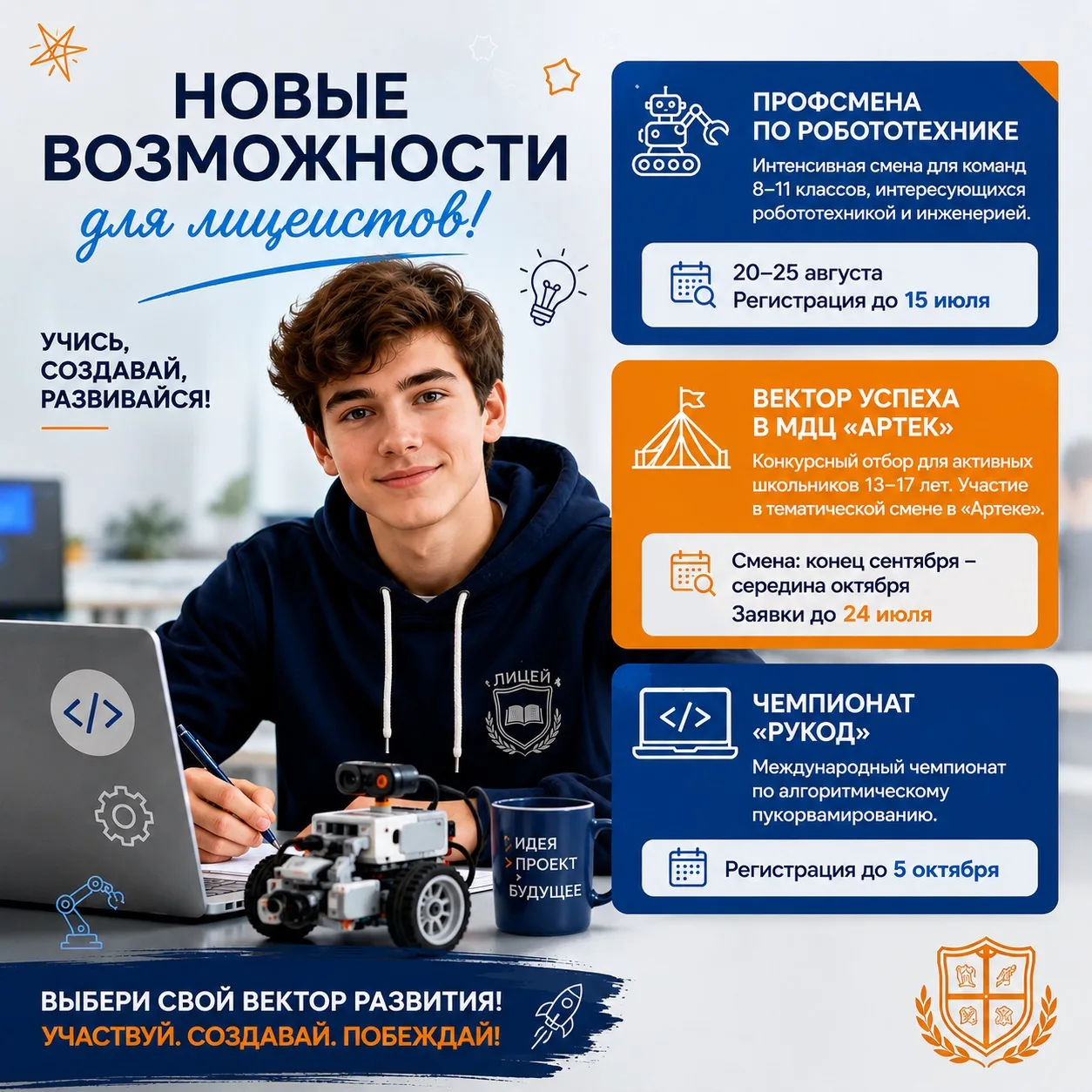 📢 Вниманию обучающихся и родителей!

Летом и осенью наших школьников ждут интересные образовательны