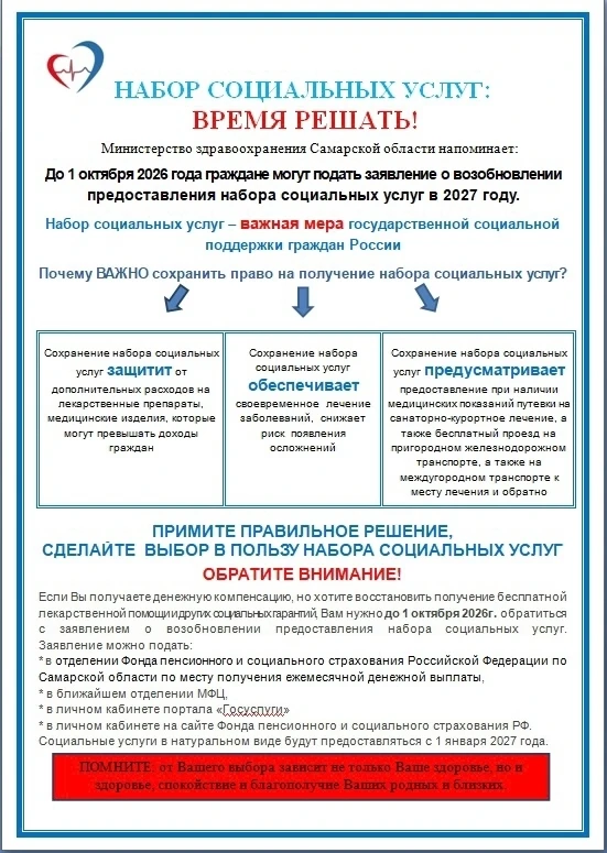 НАБОР СОЦИАЛЬНЫХ УСЛУГ