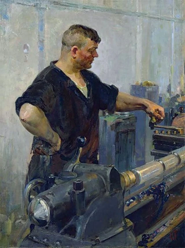 🎨 Исаак Тартаковский, «У станка» (1956): гимн человеку труда