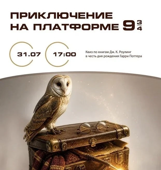 🦉В Академическом пройдёт программа по миру Гарри Поттера

31 июля библиотека № 178 приглашает юных 