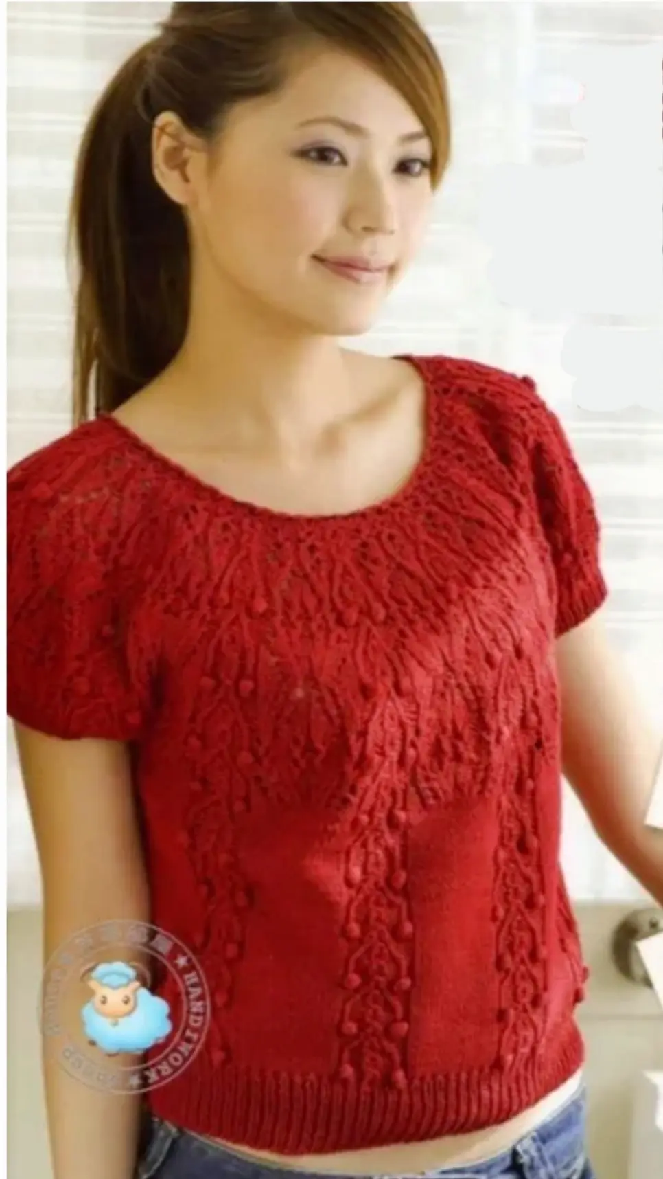 🦋🌶 Топ с круглой кокеткой 
#спицами #круглая_кокетка #топы_спицами