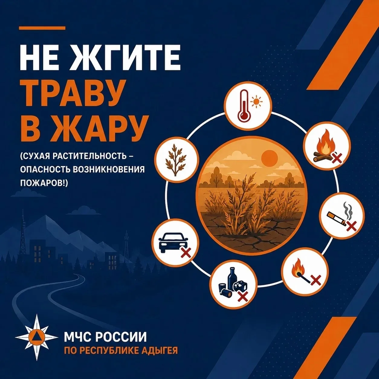 Не жгите сухую траву, не допускайте трагедии❗