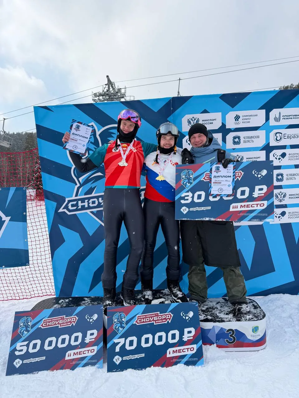 🥇🥈 Золотая и серебряная медали на этапе Кубка России по сноуборду!