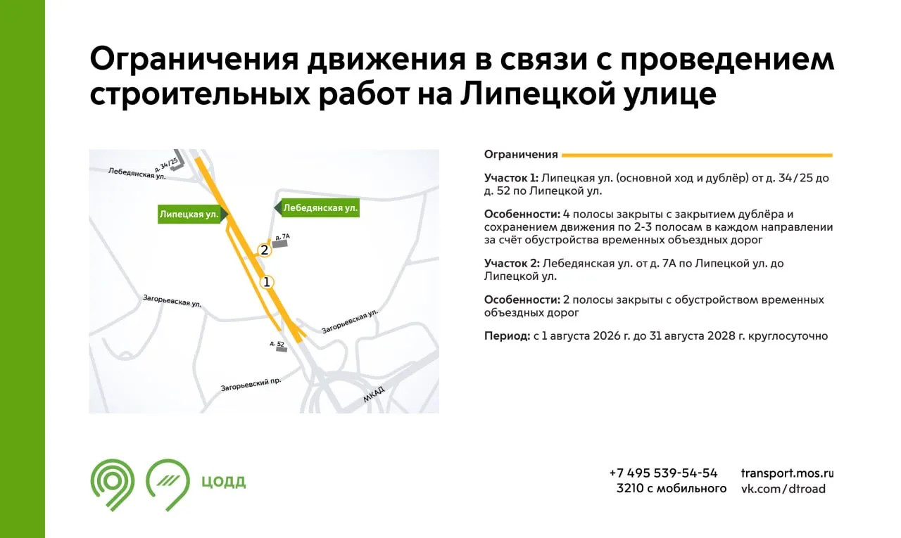С 1 августа 2026 г. до 31 августа 2028 г. на участках Липецкой и Лебедянской улиц будут...