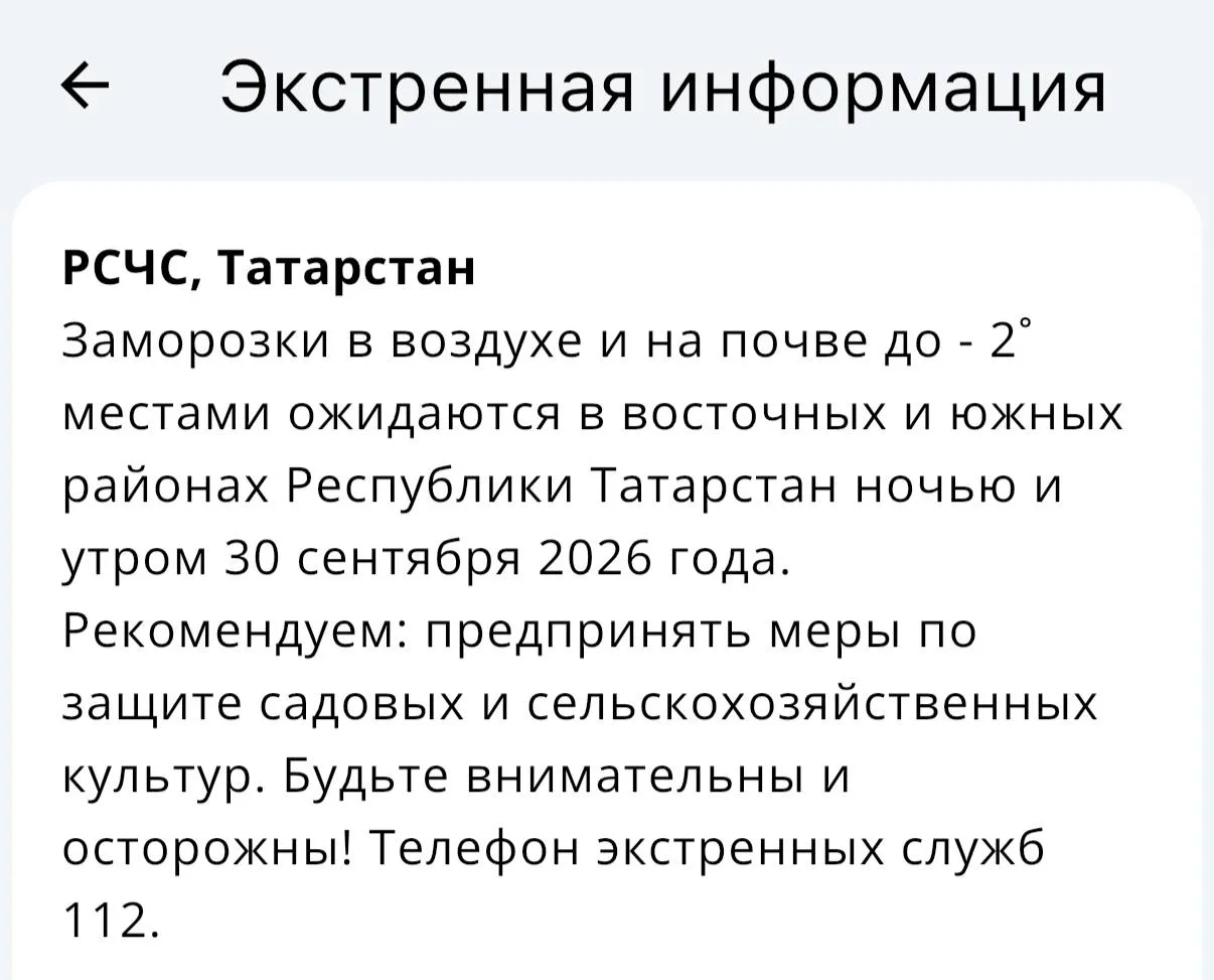 🥶МЧС экстренно предупреждает о заморозках в ближайшую ночь