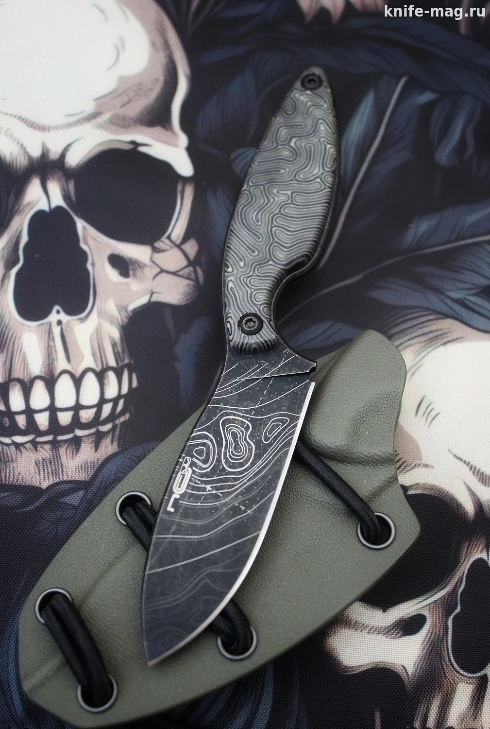 Туристический нож Pilgrim LE Map (Пилигрим) AUS-8 Black Wash с гравировкой, micarta Cra...